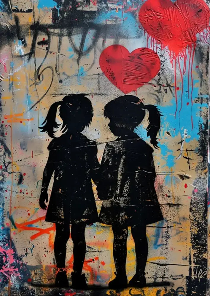 Banksy girl with balloon canvas print set of 6 living room wall art