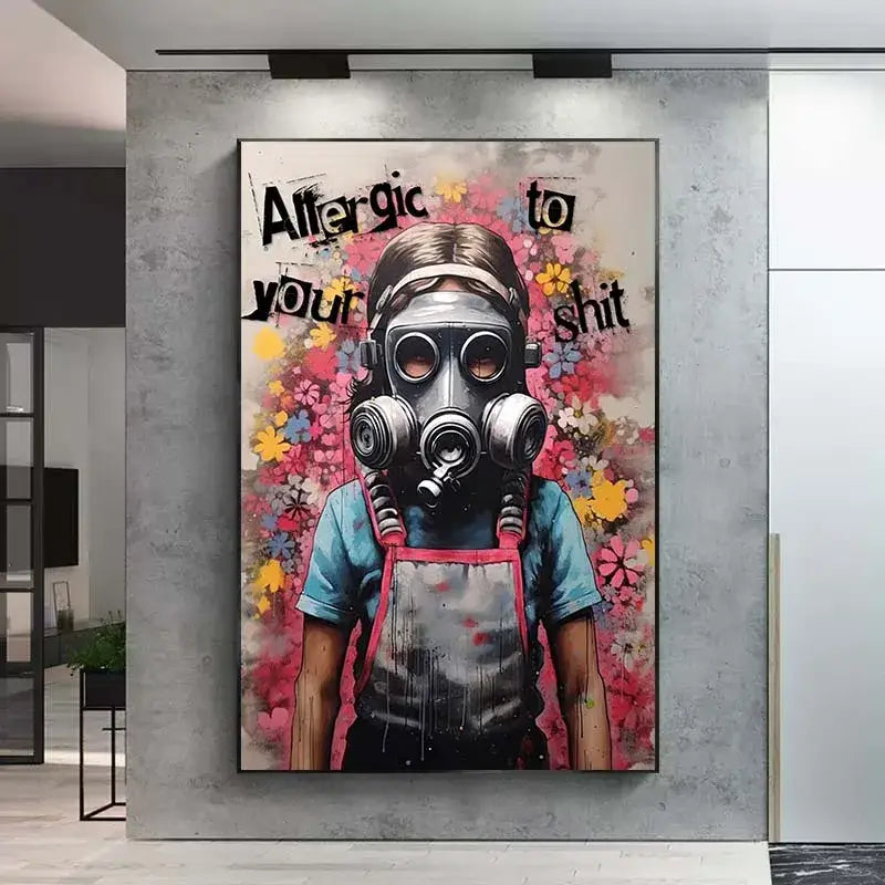 Banksy girl with balloon canvas print set of 6 living room wall art