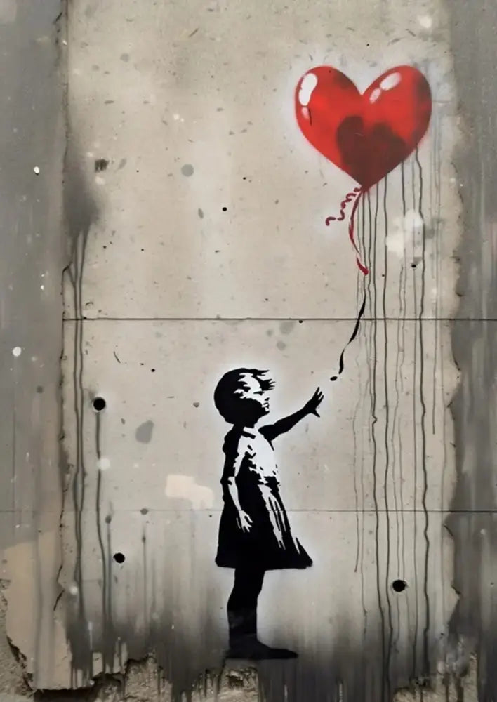 Banksy girl with balloon canvas print set of 6 living room wall art