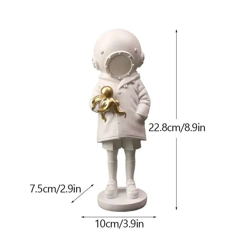 Banksy deep diver sculpture black & white resin statue living room decor