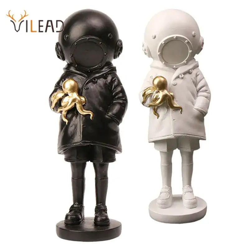 Banksy deep diver sculpture black & white resin statue living room decor