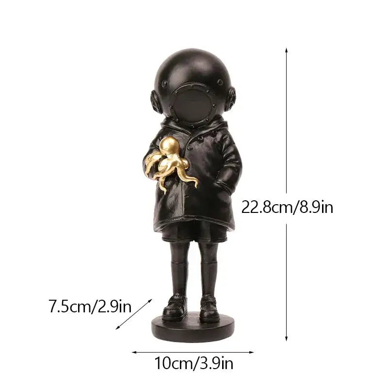 Banksy sculpture collection black & white figurines living room decor