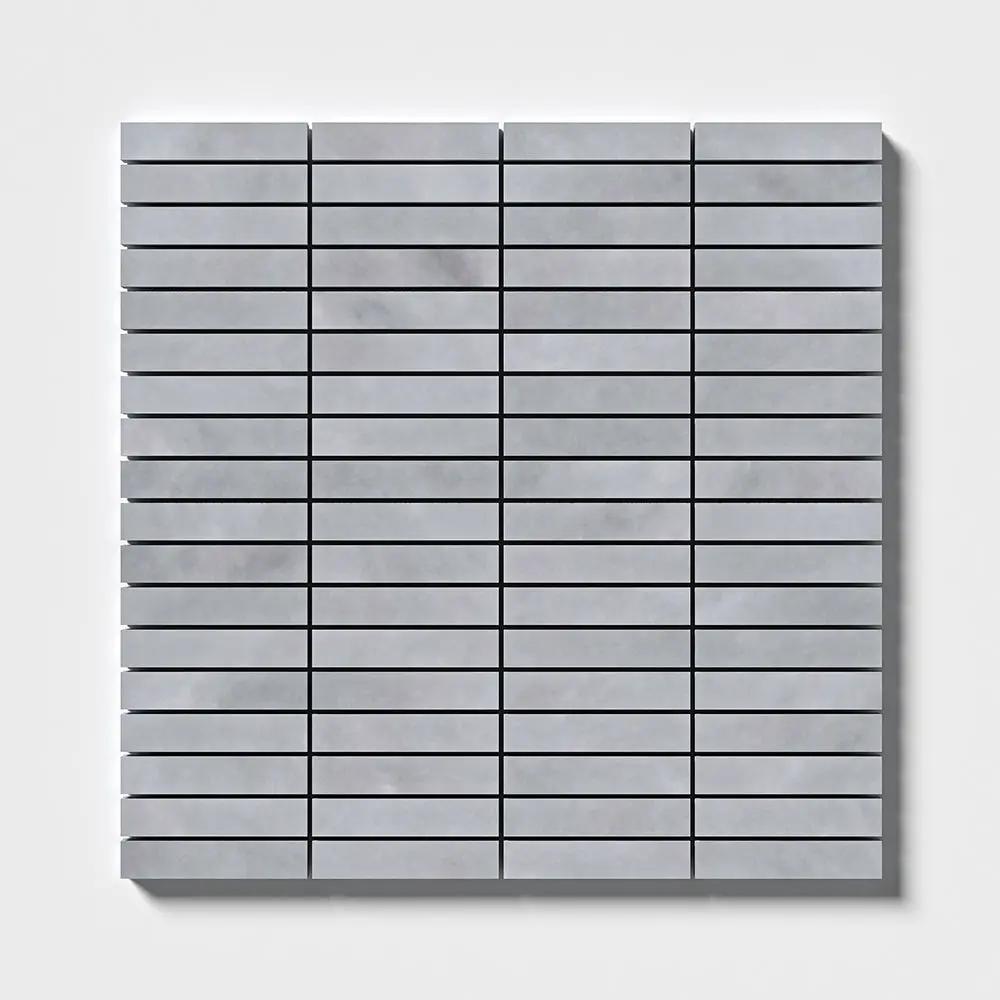 Bardiglio Light Honed 5/8x3 Marble Mosaics 12x12