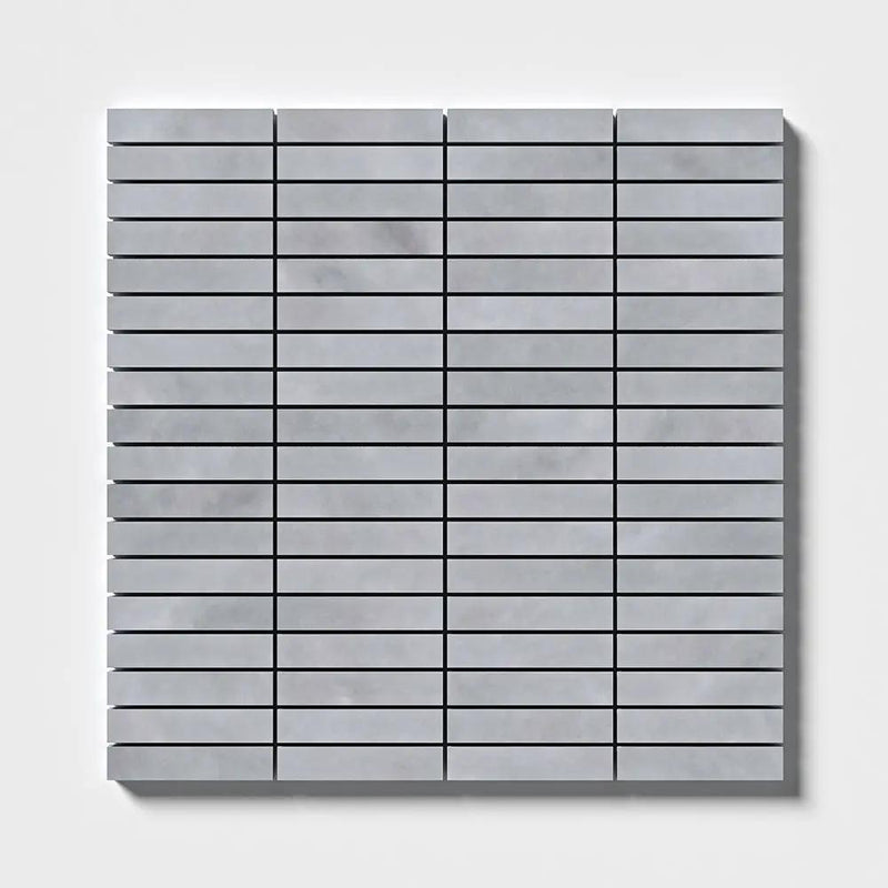 Bardiglio Light Honed 5/8x3 Marble Mosaics 12x12