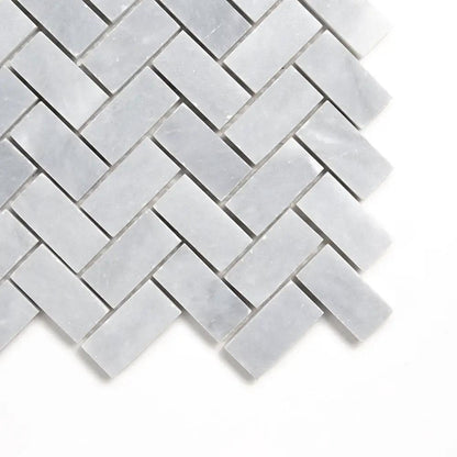 Bardiglio Light Honed Espiga 1x2 Marble Mosaics 11x11
