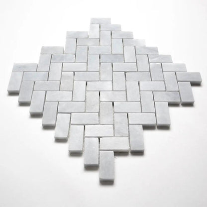 Bardiglio Light Honed Espiga 1x2 Marble Mosaics 11x11