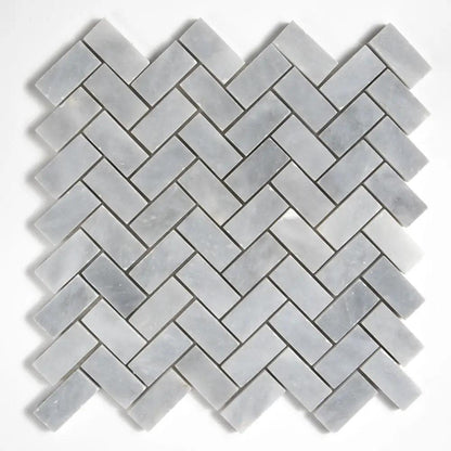 Bardiglio Light Honed Espiga 1x2 Marble Mosaics 11x11