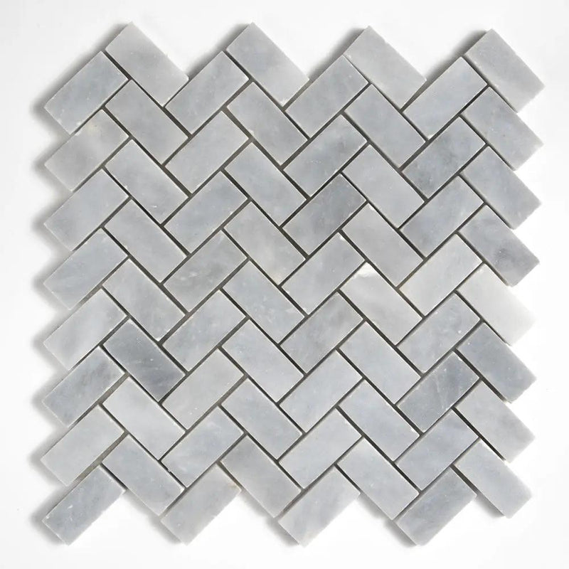 Bardiglio Light Honed Espiga 1x2 Marble Mosaics 11x11