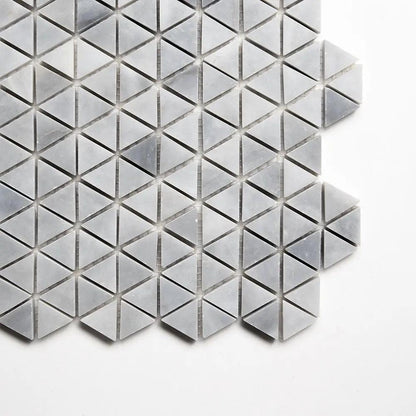Bardiglio Light Honed Small Triad Marble Mosaics 10 3/16x11 13/16