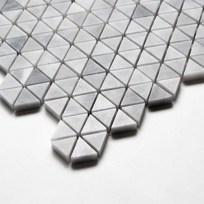 Bardiglio Light Honed Small Triad Marble Mosaics 10 3/16x11 13/16