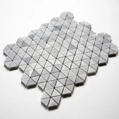 Bardiglio Light Honed Small Triad Marble Mosaics 10 3/16x11 13/16