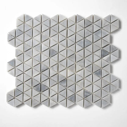 Bardiglio Light Honed Small Triad Marble Mosaics 10 3/16x11 13/16