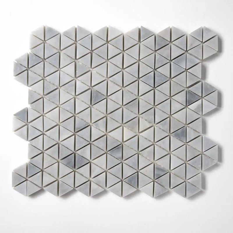 Bardiglio Light Honed Small Triad Marble Mosaics 10 3/16x11 13/16
