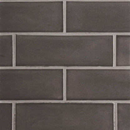 Coffee Glossy Subway Ceramic Tiles 3x9