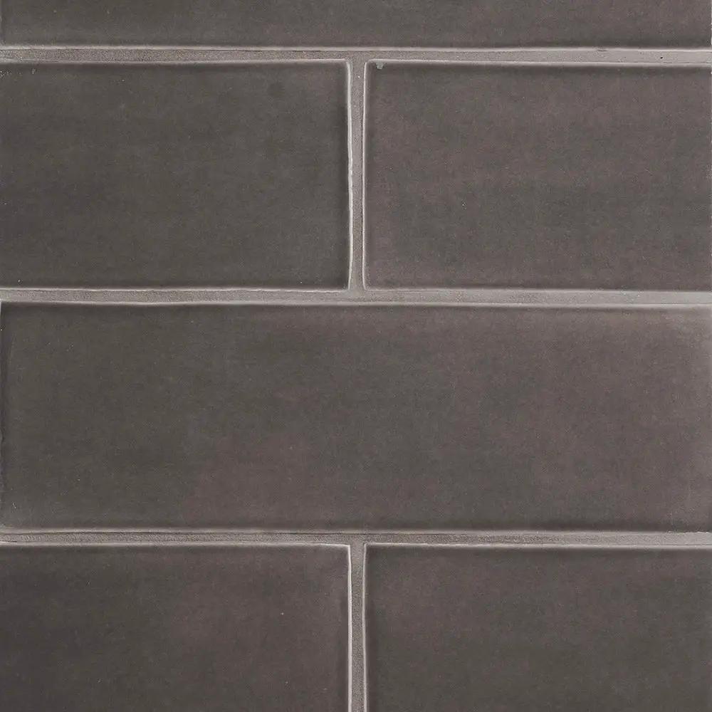 Coffee Glossy Subway Ceramic Tiles 4x12