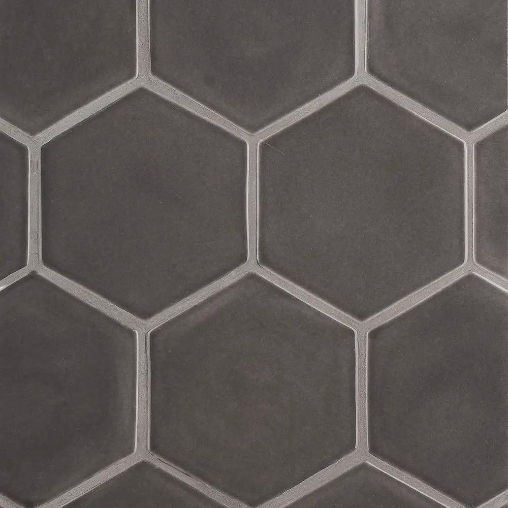 Coffee Glossy Hexagon 5 Ceramic Tiles 5