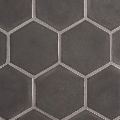 Coffee Glossy Hexagon 5 Ceramic Tiles 5