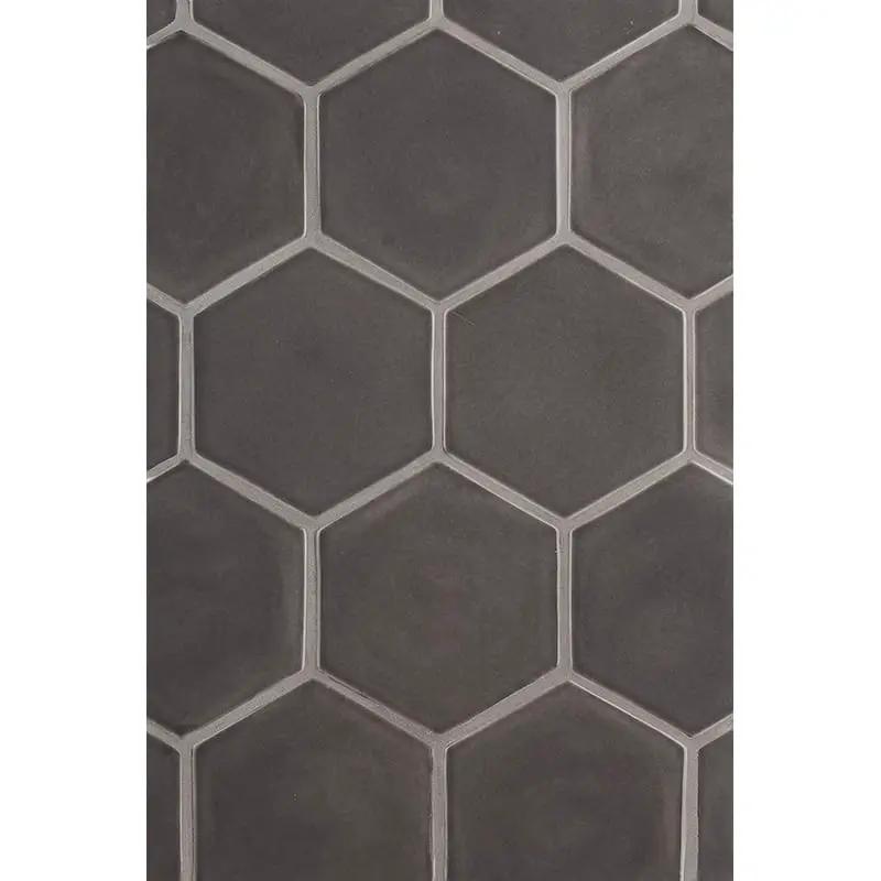 Coffee Glossy Hexagon 5 Ceramic Tiles 5