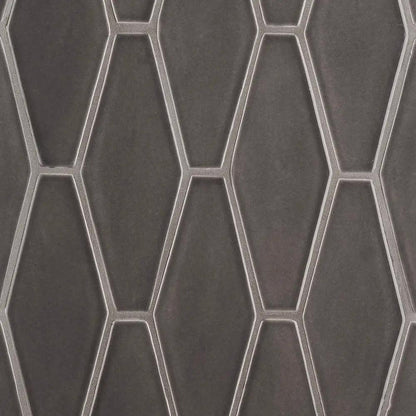 Coffee Glossy Longest Hexagon Ceramic Tiles 3x7 7/8