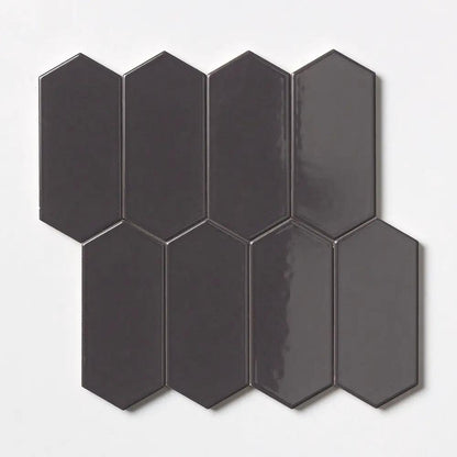 Coffee Glossy Picket Ceramic Tiles 3x6