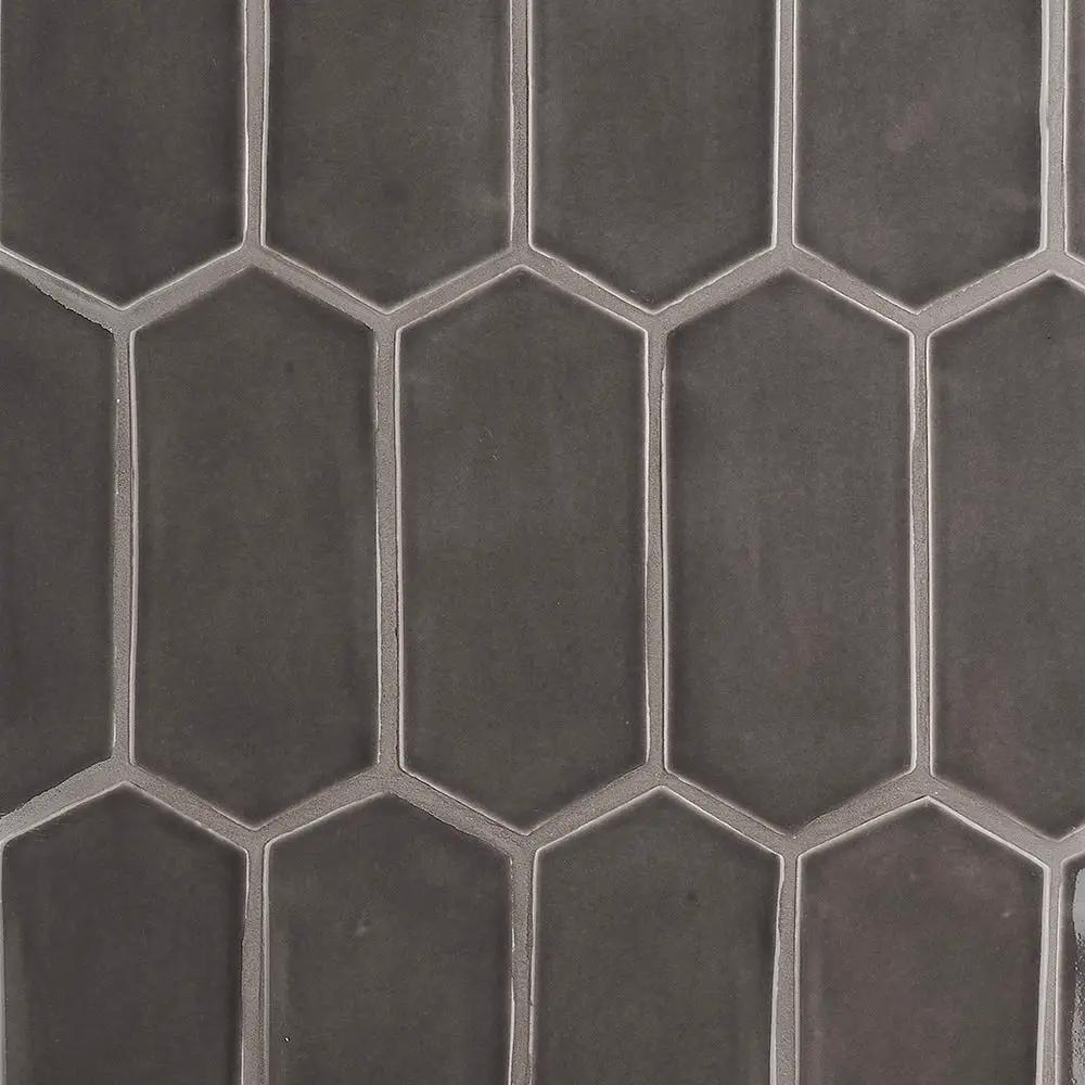 Coffee Glossy Picket Ceramic Tiles 3x6