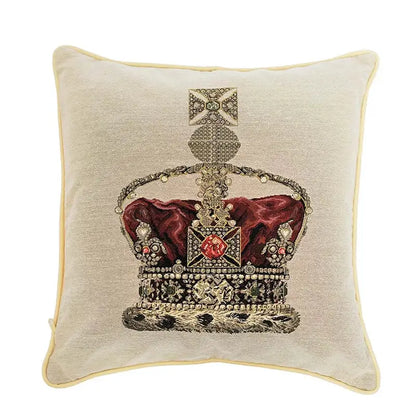 Baroque crown black & red velvet pillow cover living room decor