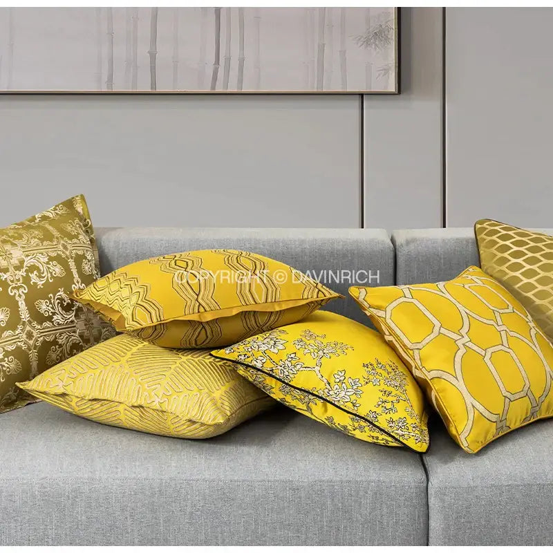 Baroque floral olive & gold cushion covers living room decor
