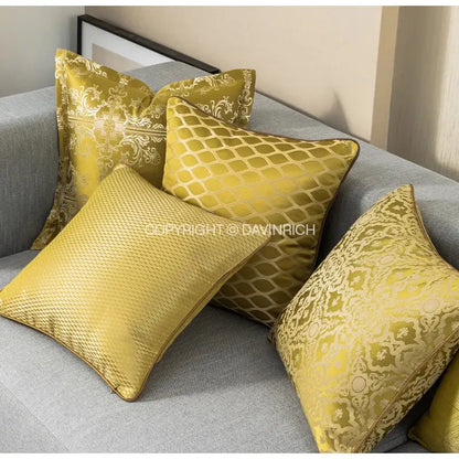 Baroque floral olive & gold cushion covers living room decor