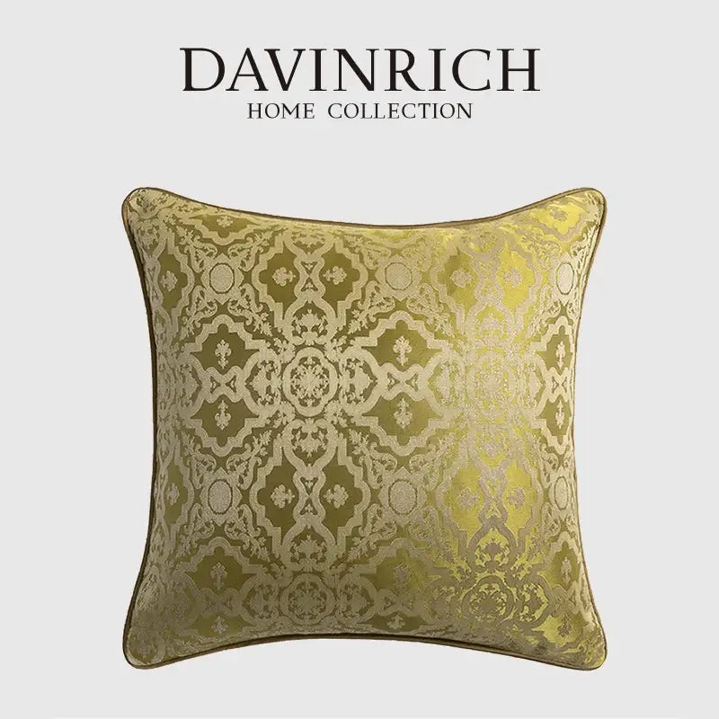 Baroque floral olive & gold cushion covers living room decor
