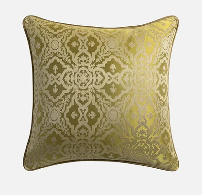 Baroque floral olive & gold cushion covers living room decor