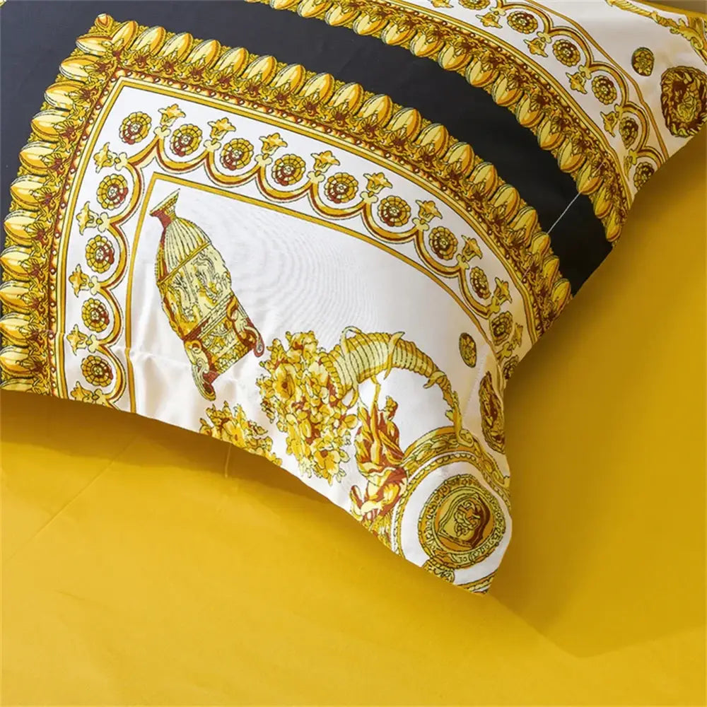 Baroque navy & gold egyptian cotton bedding set – bedroom luxury