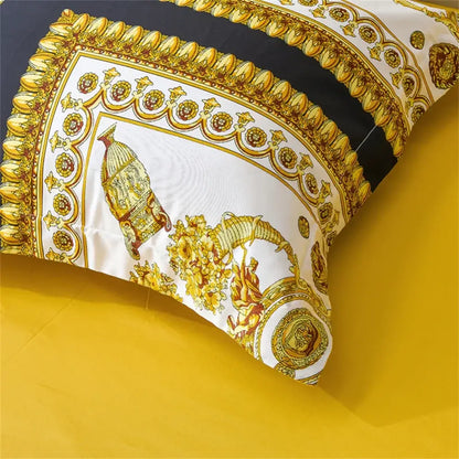 Baroque navy & gold egyptian cotton bedding set – bedroom luxury