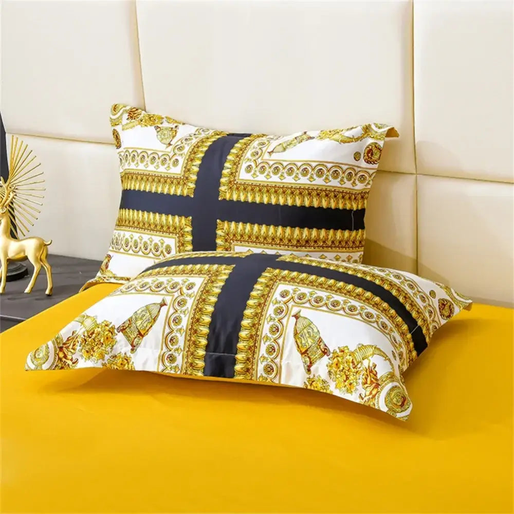 Baroque navy & gold egyptian cotton bedding set – bedroom luxury