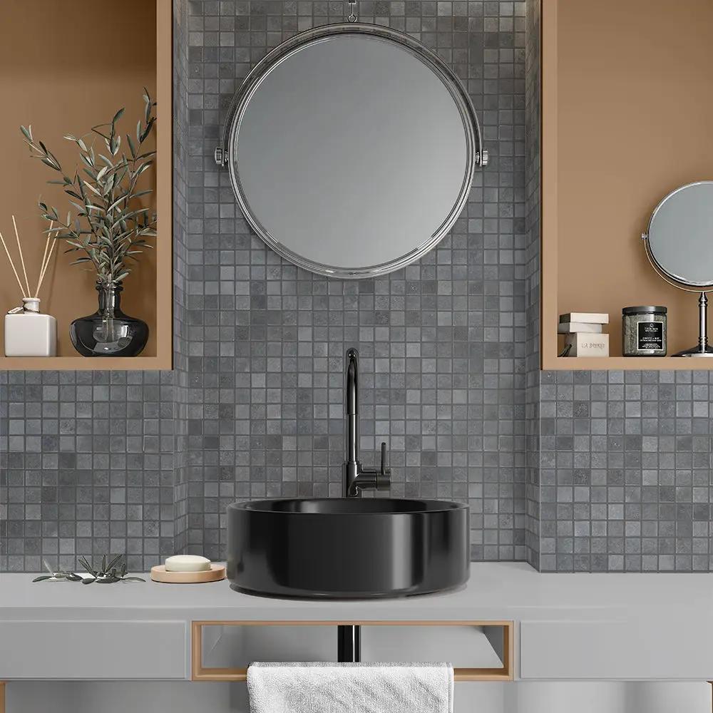 Basaltina Honed 1x1 Basalt Mosaics 12x12