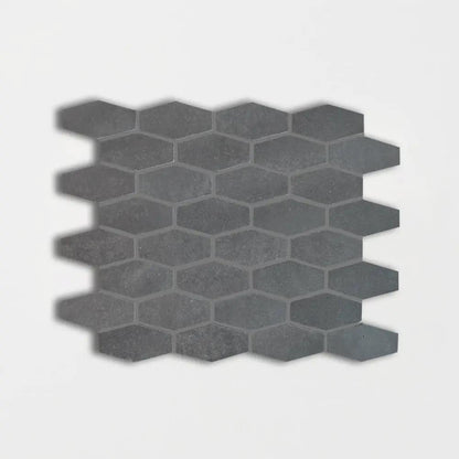 Basaltina Honed Elongated Hexagon Basalt Mosaics 10x12 1/4