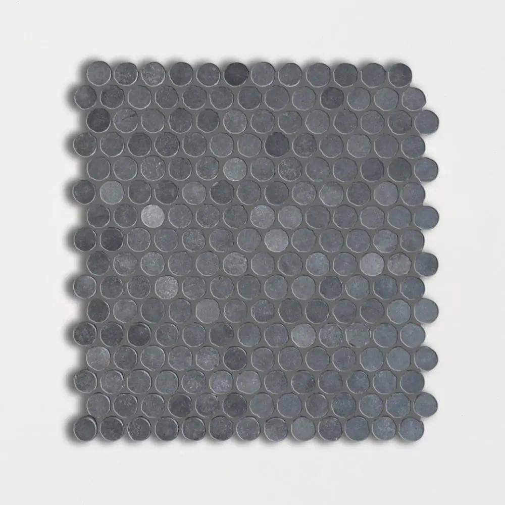 Basaltina Honed Penny Round Basalt Mosaics 11 7/32x12