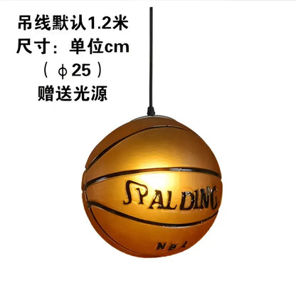 Basketball pendant lights with red netting for bedroom living room