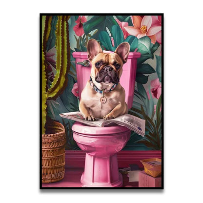 DecorBites™ Bathroom Cat Canvas Wall Art Print