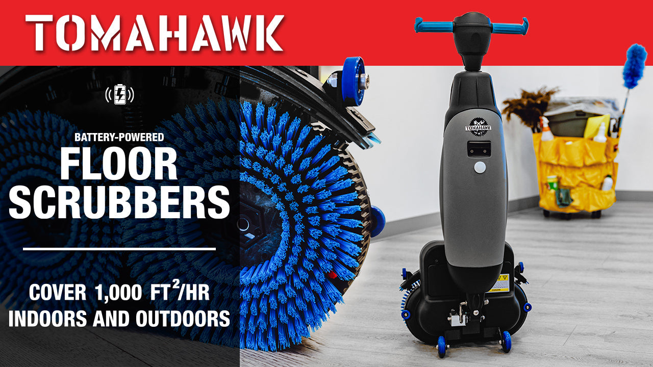 Electric Floor Scrubber Cleaner with 18” Power Mop Brushes Cordless 36V Battery Powered