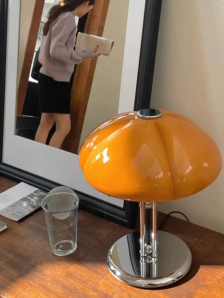 Bauhaus amber glass medieval table lamp for bedroom atmosphere