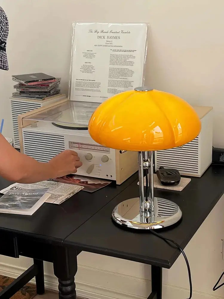 Bauhaus amber glass medieval table lamp for bedroom atmosphere