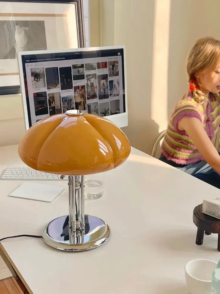 Bauhaus amber glass medieval table lamp for bedroom atmosphere