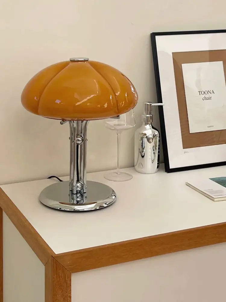 Bauhaus amber glass medieval table lamp for bedroom atmosphere