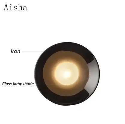 Bauhaus black & white metal wall lamp living room led sconce
