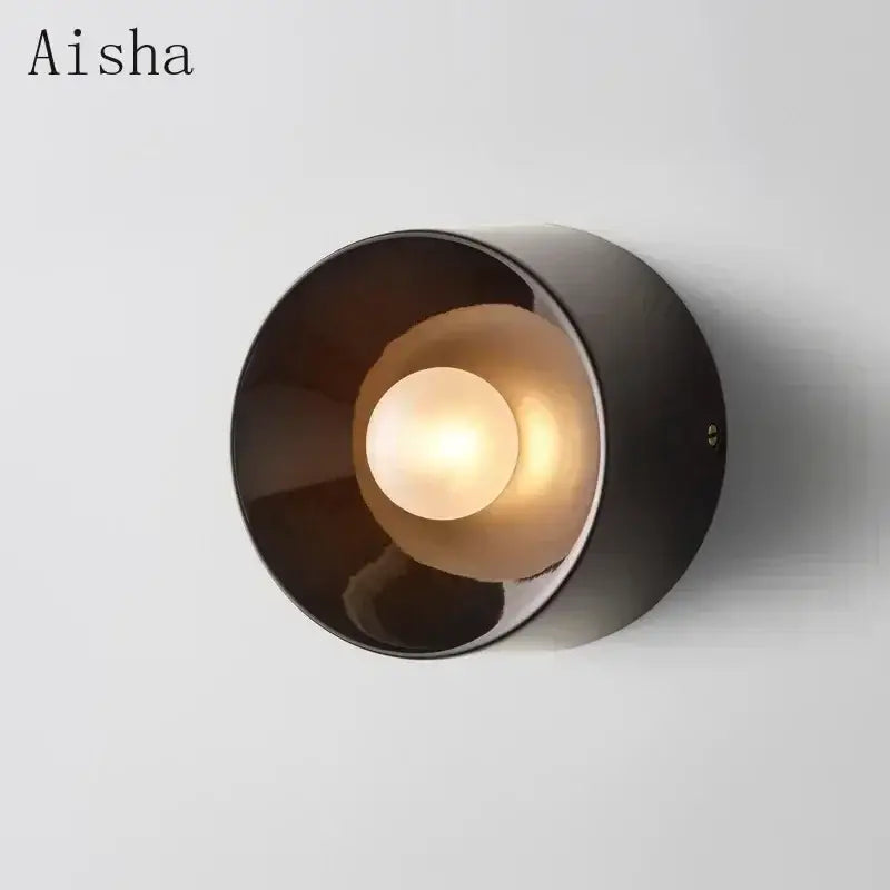 Bauhaus black & white metal wall lamp living room led sconce