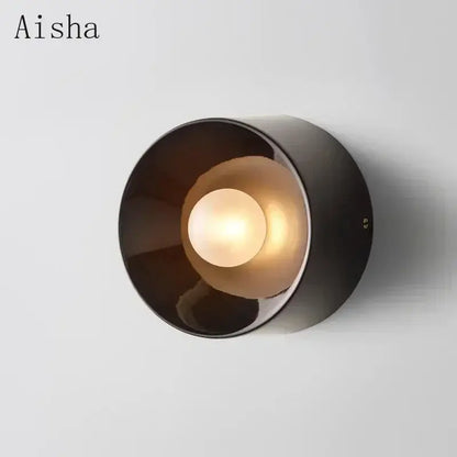 Bauhaus black & white metal wall lamp living room led sconce
