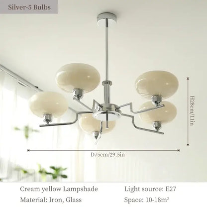 Bauhaus brass glass pendant chandelier for dining room