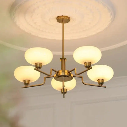 Bauhaus brass glass pendant chandelier for dining room