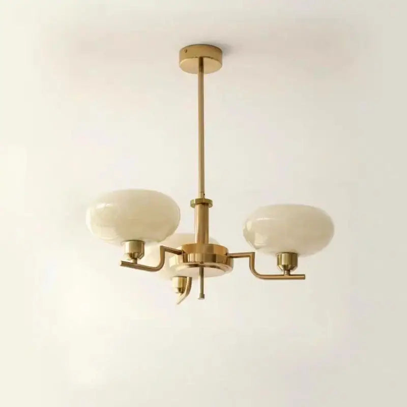 Bauhaus brass glass pendant chandelier for dining room