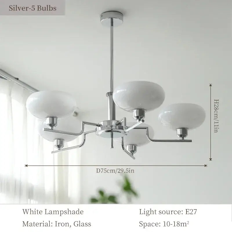 Bauhaus brass glass pendant chandelier for dining room